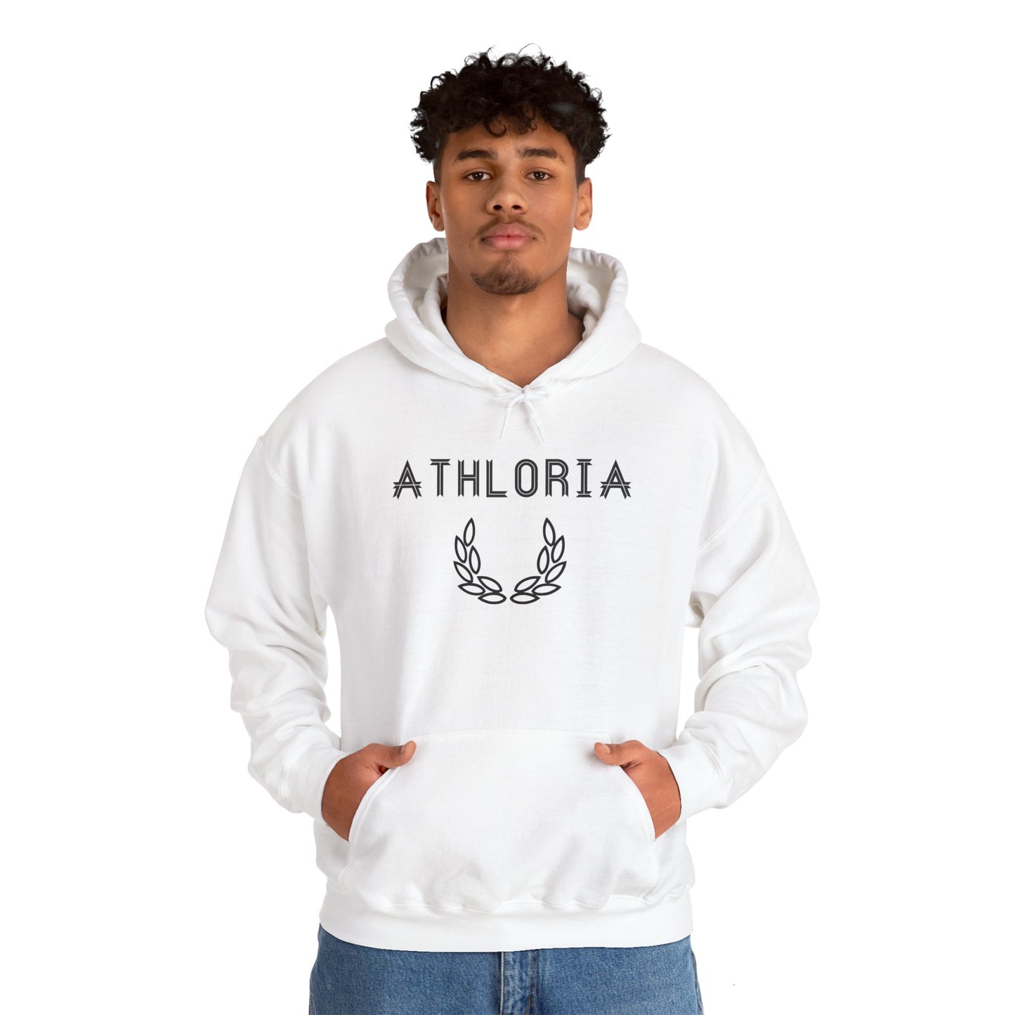 Sweat à capuche Blanc – ATHLORIA 🏆🔥